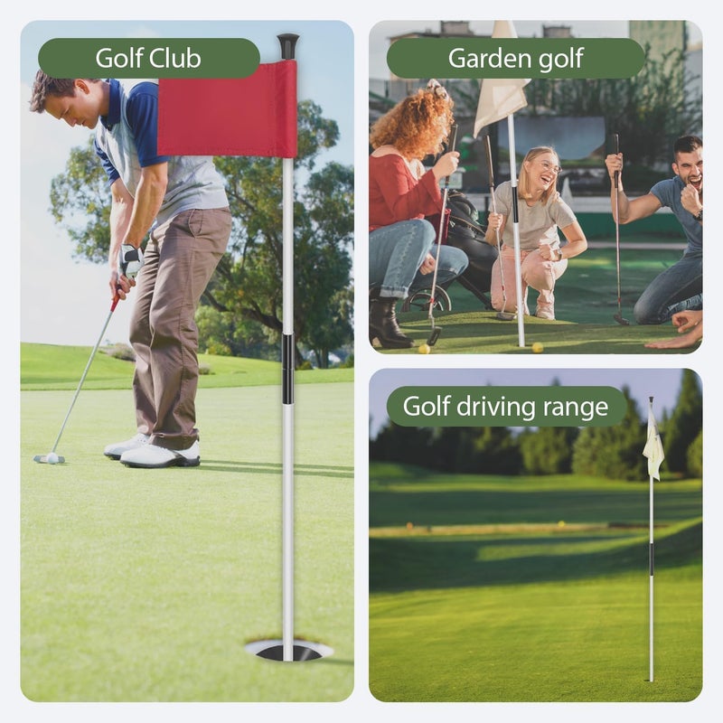 asdmm Golf Flagstick with Ball Retrieval Base - Portable Putting Green Flag Stick for Yard, Practice Green, Club, Driving Range, 3FT Height, 5 Pcs - Image 5